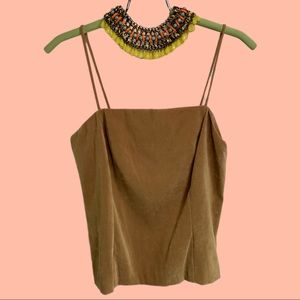 VTG Zip Up Back Cami Top & Matching Blazer - Camel